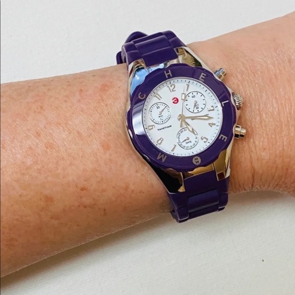 Michele Accessories - ❤️‍🔥Final❤️‍🔥Michele Purple Chronograph Tahitian Watch